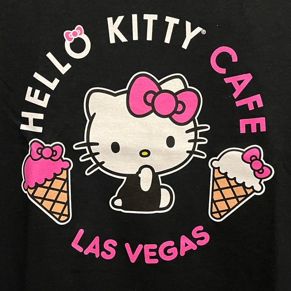 Hello Kitty Cafe Las Vegas Black Graphic T-Shirt - Picture 3 of 4